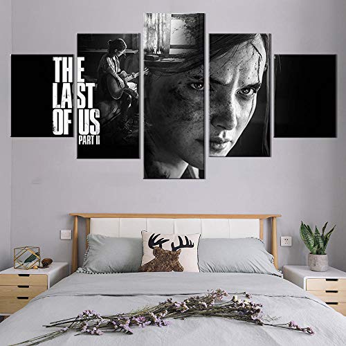 zuomo Lienzo Impreso 5 Piezas Cuadro Modular The Last of Us Part 2 Game Poster Pinturas para la Sala...