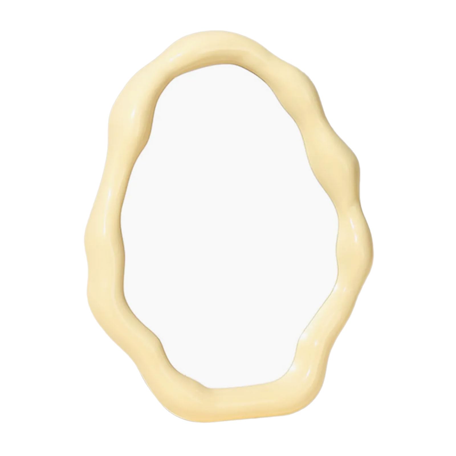 Xinsheinelry Irregular Oval Shape Vanity Mirrored for Desk and Tabletop Minimalists Interior Makeup with Adjustable Brackets Unique Vanity