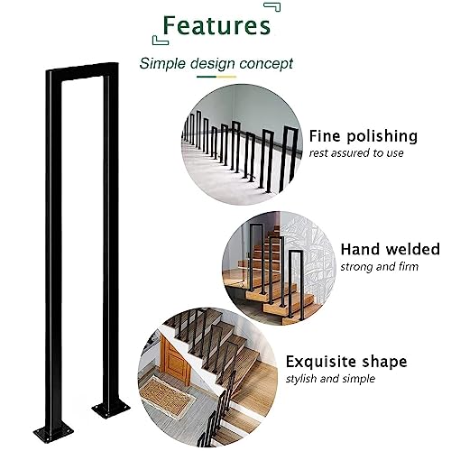 Main courante d'escalier en fer forgé robuste de style industriel - 7