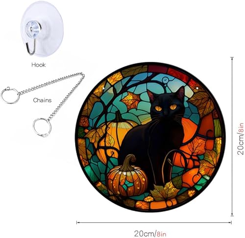Miniatura 2 de Colgante de ventana de acrílico, colgante de ventana de gato negro, decoración de pared de gato para amantes de los gatos, gato negrocuervo para