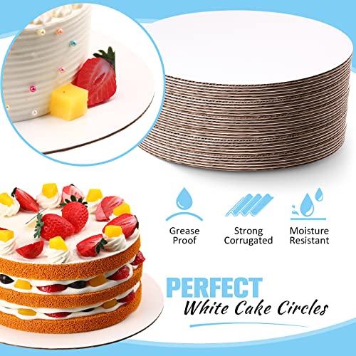 50 Pack Round Cake Boards Circle Cardboard Base Boards Grease Proof Cardboard Disposable for Baking Cake Pizza (10 Inch) - Thumbnail 3