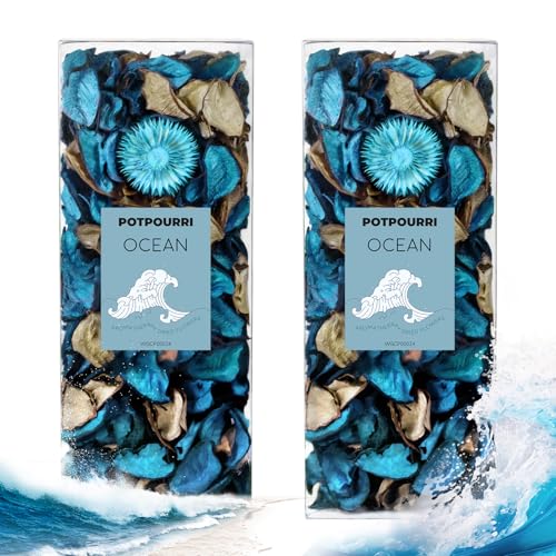SCENTORINI Potpourri Bags, Potpourri Bowl Filler, Blue Vase Filler, 10.44 oz Ocean Scented Bowl Fillers for Home Decor, Coastal Bathroom Beach Decor