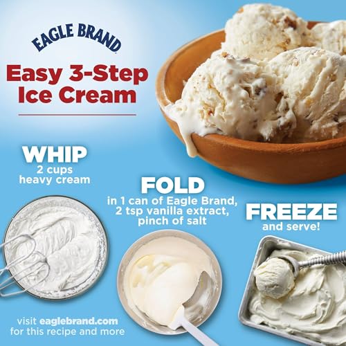 Image of Eagle Brand 14oz Sweetened Condensed Milk, Great for Flan, Cooking, Baking, Drinks, Dessert, Ice Cream, No Artificial Ingredients, Gluten Free, Rich Creamy Flavor, rBST-Free, Kosher-Dairy (Pack of 4)