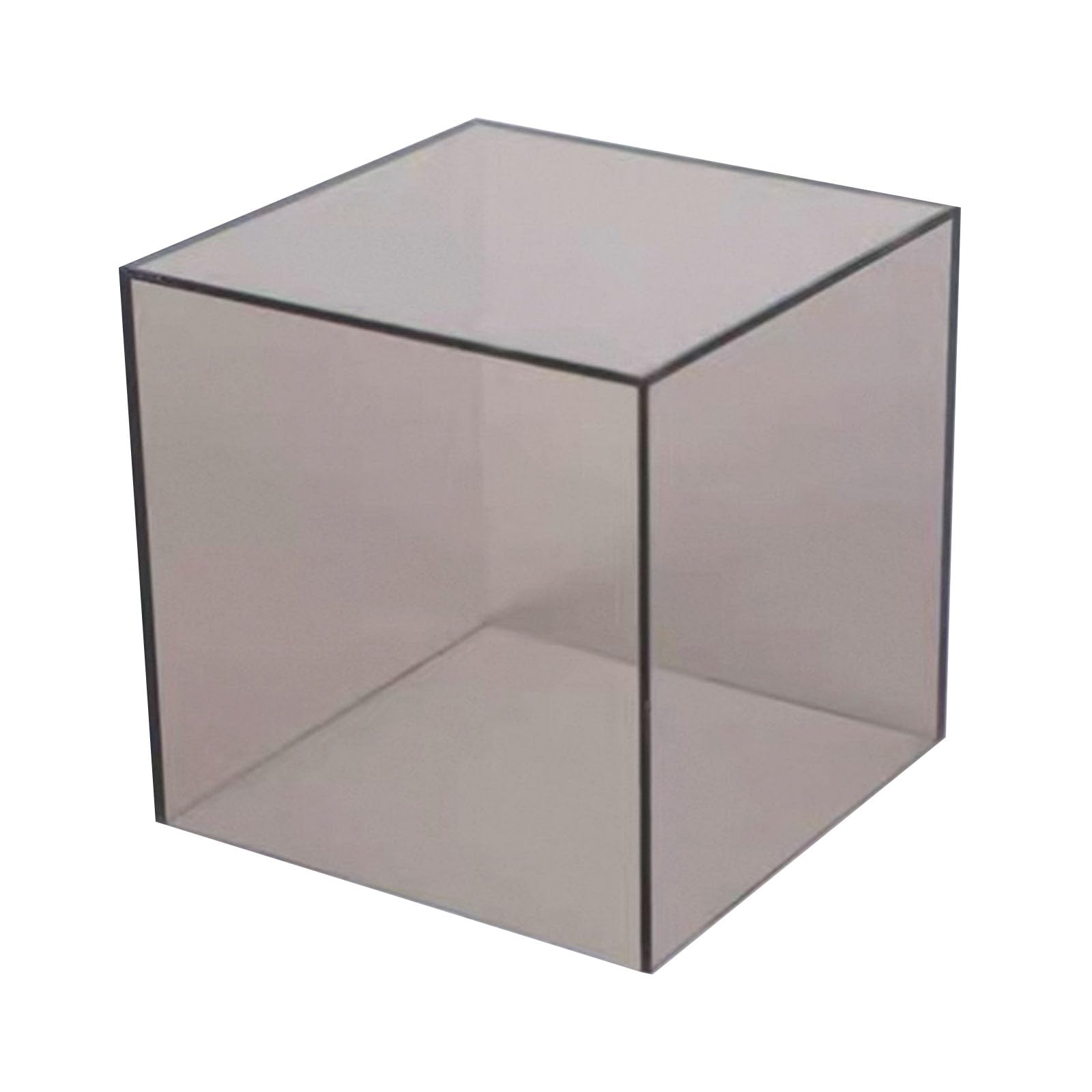 CXGBQSJ Colored Acrylic Display Box Clear Storage Case for For Countertop Product Showcase and Retail Organisation 40*40*20cm,Gray,Five sided