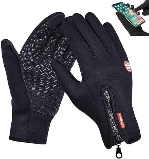 Guantes impermeables de invierno unisex con capacidad de pantalla táctil, muñeca elástica resistente al viento y palma antideslizante para correr,