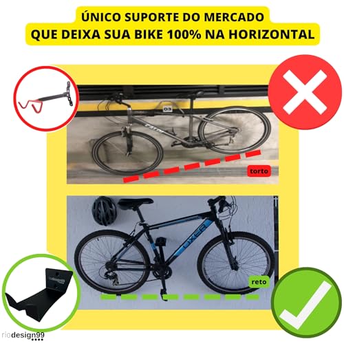 rio design99 Suporte De Bicicleta Horizontal Para Parede Pendurar Bike Speed Mountain Aço
