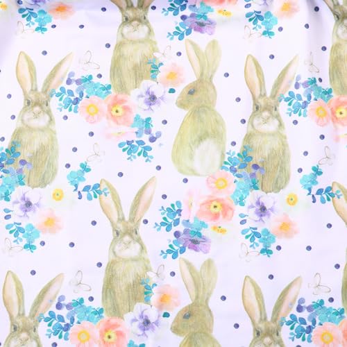 Easter Toddler Kids Girls Dress Bunny Eggs Flutter Sleeve Outfits 3-8Y4