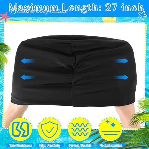 Shyyween 4 Pieces Swim Caps for Women Polyester Turban Strong Non-Slip Swimming Hat Elastic Swimming Pool Cap for Long and Short Hair (Pink,Blue,Rose Red,Black)