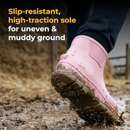 Image of Waterproof Deck Boots for Men & Women | Lightweight, Anti-Slip Rubber Rain Boots, 10 oz each | Pull-On Fishing & Ankle Boots for Sailing, Boating, Docks, Camping | Garden Boots for Everyday