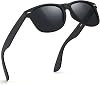 Lentes de sol FEIDUSUN polarizados para hombre y mujer, estilo retro negro, protección UV para conducir y pescar 1
