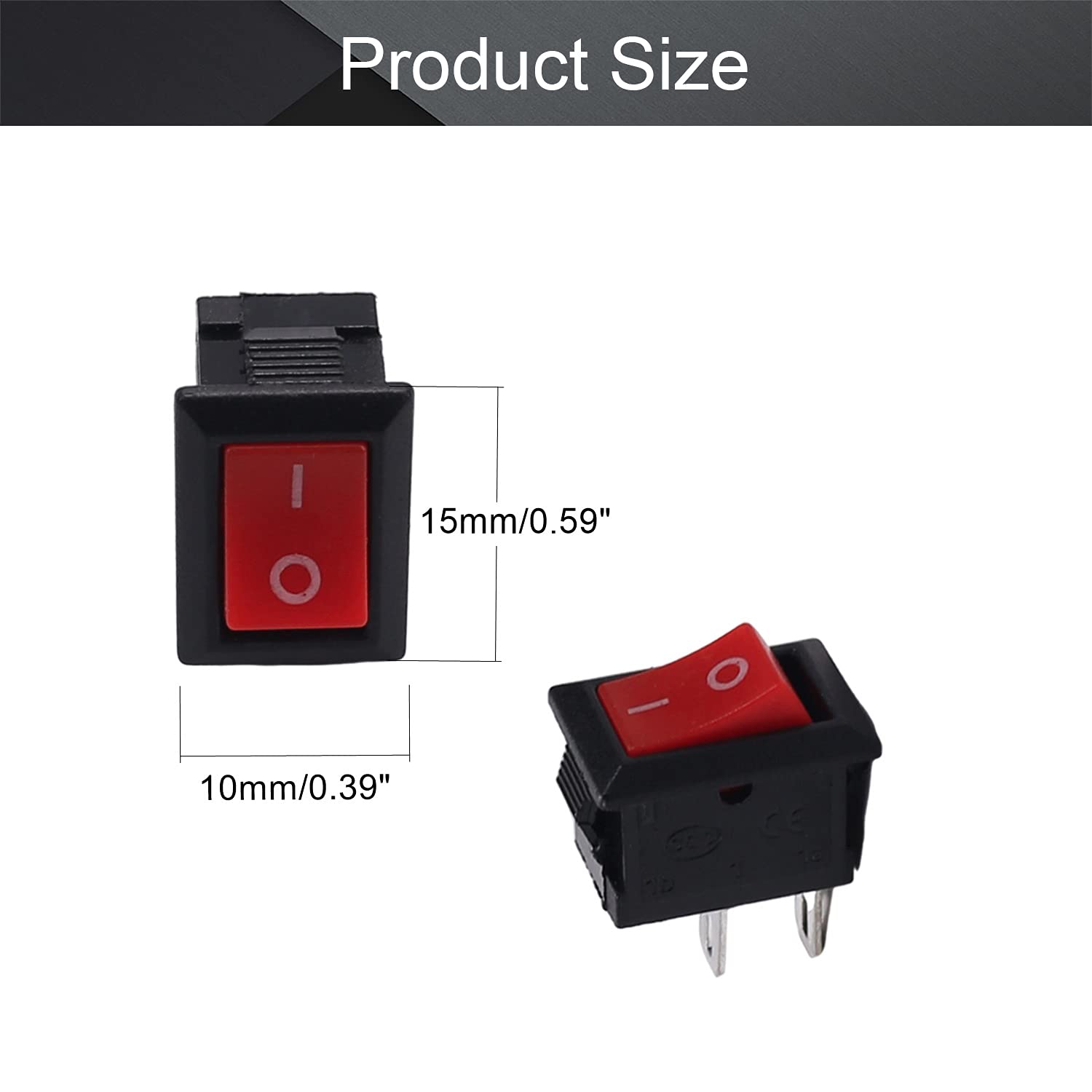 Kcd11 Rocker Switch Snapklik.com : 10Pcs KCD11 ON/Off Boat Rocker Switch 2Pin 250V/6A 125V ...