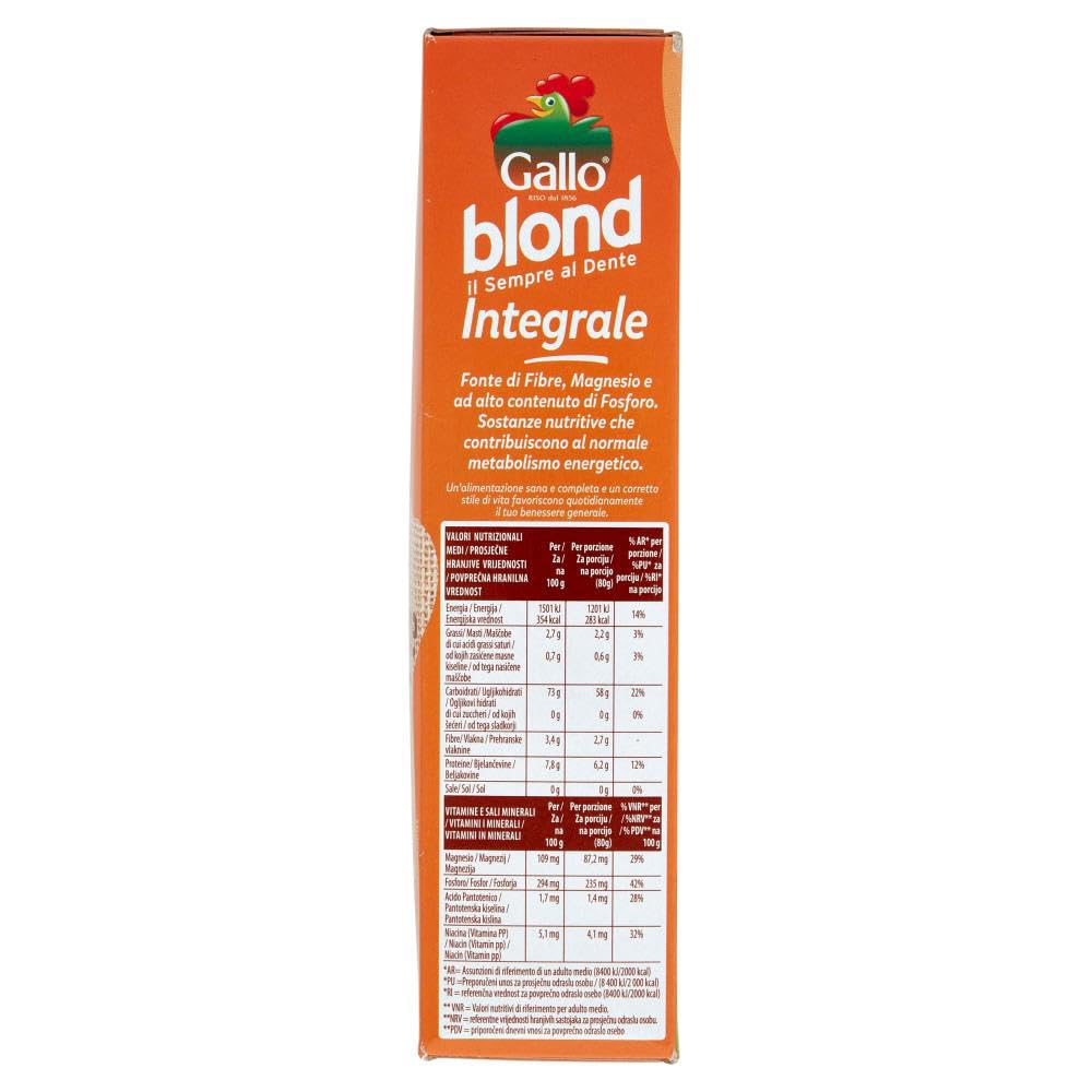 Italian Gourmet Riso Blond Integrale Vollkornreis 12 x 1kg, Kochzeit 8 Min | 100% chicchi italiani, fonte di fibre; körnig, vielseitig für Salate, Bowls, Gesamtnettogewicht 12 kg + Kostenlos Polpa 400g