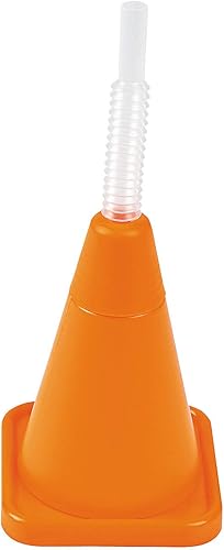 Vasos de plástico de cono de construcción naranja con pajitas, 4 onzas, 8 piezas, juego de fiesta divertido y único para niños y adultos