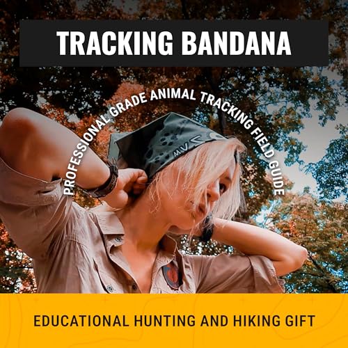 WAZOO Animal Tracks Survival Bandana for Camping, Hiking, Hunting, Backpacking, and Outdoors - Scarf/Handkerchief/Face Mask with 21 Common Animal Tracks - 100% Cotton Made in the USA, Sage, One size