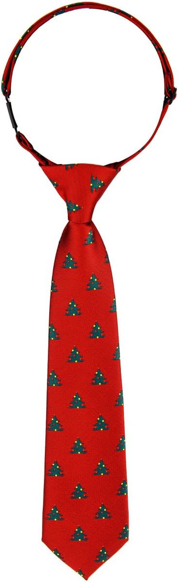Retreez Delightful Christmas Tree Pattern Woven Pre-tied Boy's Tie