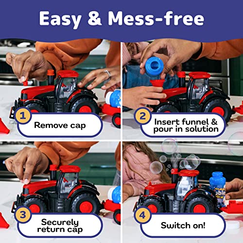 PREXTEX Bump & Go Bubble Blowing Farm Tractor Truck mit Lichtern Sounds und Action Spaß Spielzeug und Geschenk für… – Bild 7