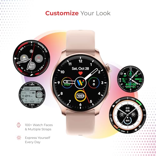 Image of Nervfit Orion S1 Smartwatch with 1.43 inch AMOLED Display, Functional Crown Control, Bluetooth Calling, AI Voice Assistant, IP68 Waterproof, Heart Rate & SpO2 Monitor, and 100+ Sports Modes - (Rose Gold)
