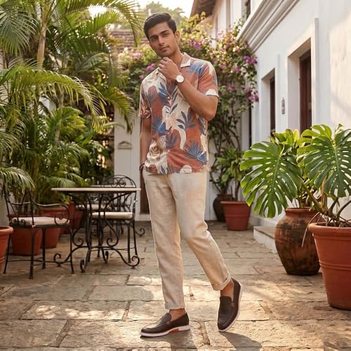 Image of HAYES LONDON Genuine Leather Loafers for Men | Casual Slip-On Shoes | Breathable & Comfortable Summer Wear | Lightweight Walking Shoes