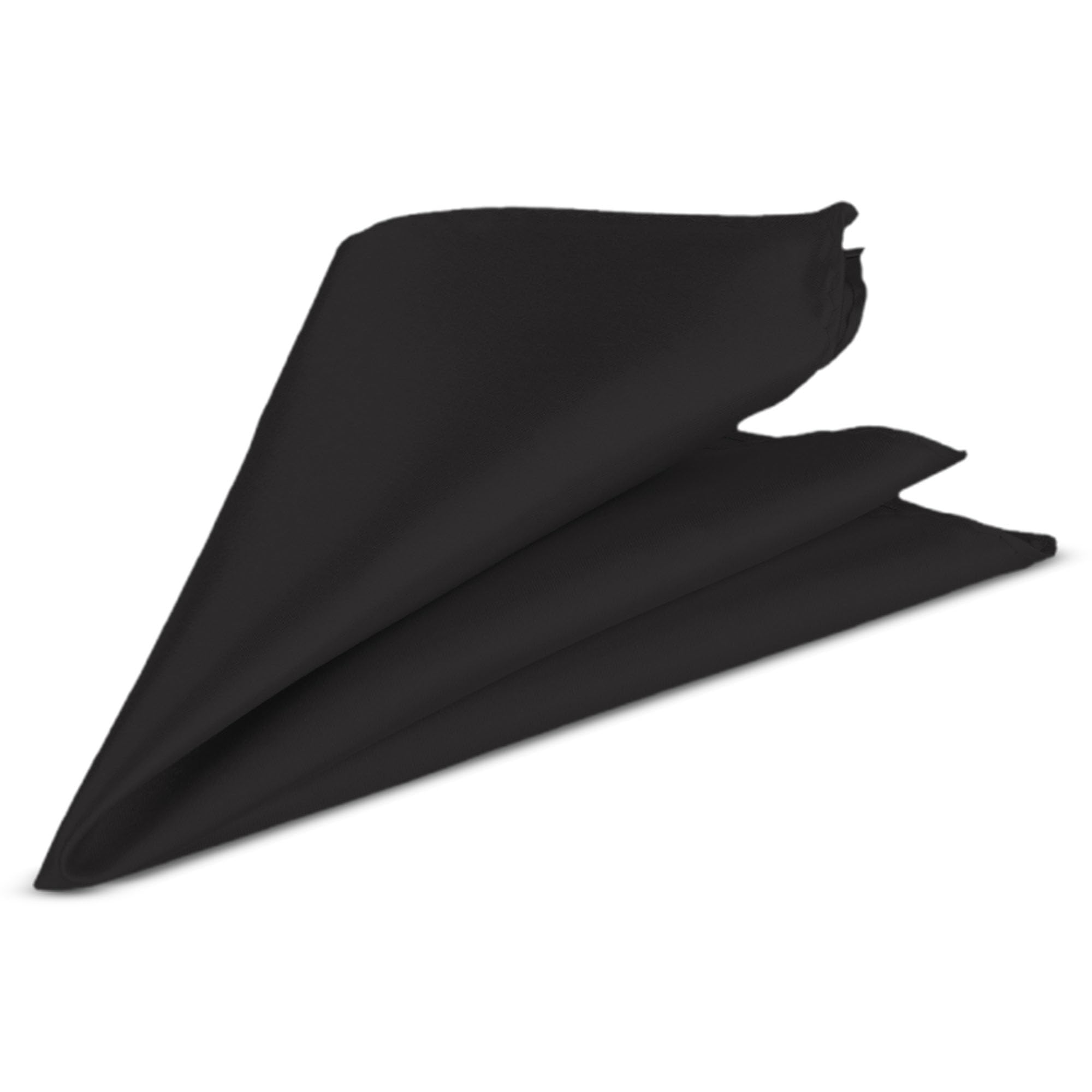 WedDecor Black Men's Pocket Square Plain Formal Suit Handkerchief