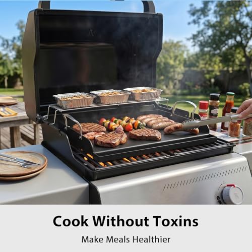 Cast Iron Flat Top Grill Insert for gas grill charcoal grill camping BBQ, Easy-Check Fit Accessory for Outdoor Cooking or Use by Utheer - Image 7