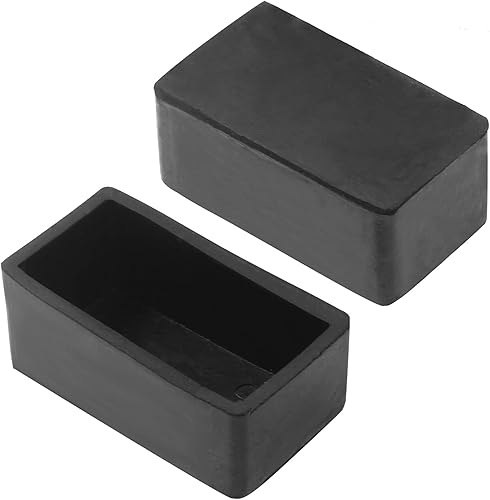 Miniatura 3 de Uenhoy 16 fundas rectangulares de goma para patas de silla, color negro, tapas rectangulares para patas de muebles, protectores de suelo para patas