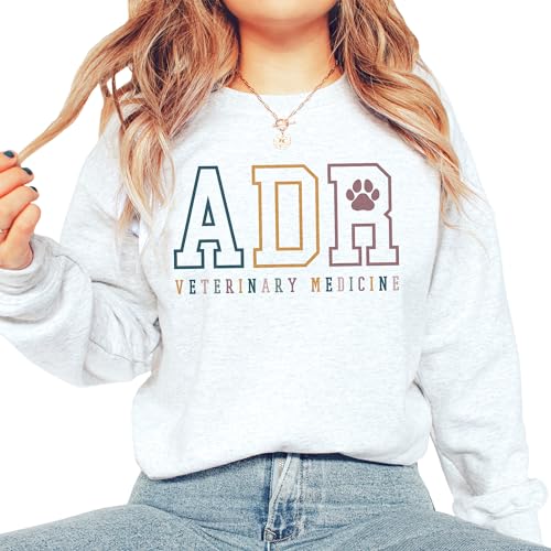Vet Tech Gift, ADR Sweatshirt, Aint Doing Right, Funny Veterinarian Gift, DVM LVT Graduation, Veterinary Medicine Staff, Unisex Crewneck Sand2