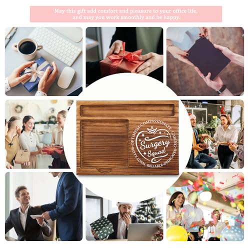 THRXOBN Desk Organizer for Surgical Teams & Healthcare Professionals - Natural Wood with Slots for Notes, Pens, and Small Office Supplies – Elegant & Practical Workspace Solution,WSH15