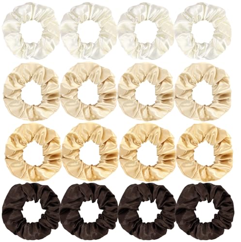Semato 16 Pcs Multicolored Satin Scrunchies Bridesmaid Proposal Gifts Hair Ties Scrunchies for Women Girls Bachelorette Party Favors