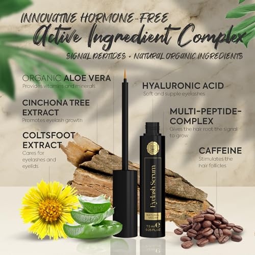 Organic Eyelash Serum • TEST WINNER • Lash Serum with Multi-Peptide-Complex • +Caffeine • +Hyaluronic Acid • +Biotin • +Unique TN3-Matrix - Image 4