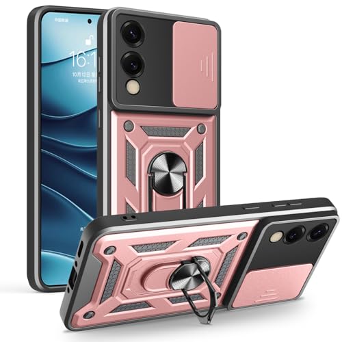 BEENTRYS �P�[�X �Ή� OPPO A76 2022 / A36 / Realme 9i, �ϏՌ� �����O�t�� �X�}�z�P�[�X �X���C�h���J���������Y�J�o�[ 360�x��]�X�^���h �}�O�l�b�g�ԍڃz���_�[�Ή� PC TPU ��� �ی�J�o�[-���[�Y�S�[��