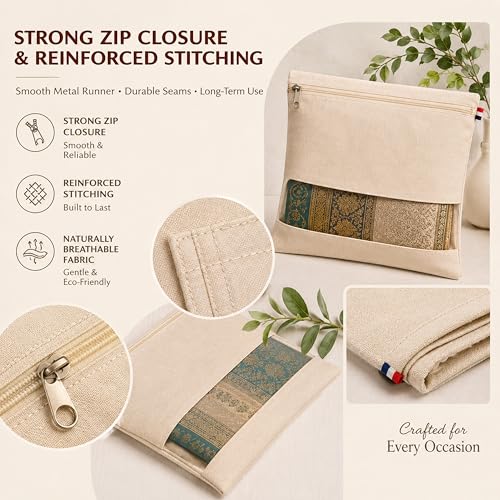 Image of Storite Saree Cover Bags Pack of 12 | Cotton Saree Storage Organizer