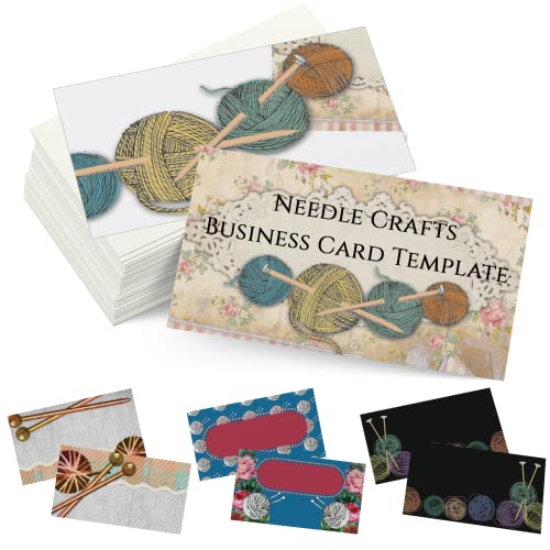 Custom Business Cards Personalized Business Cards for Small Business 300gsm Matte Paper Front & Back Sides Printed 3.5" x 2" - Needle Crafts Template
