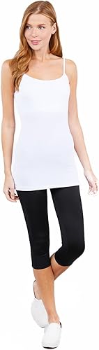 Miniatura 9 de ShezPretty - Camiseta sin mangas básica para mujer con tirantes tipo espagueti ajustables, 4 unidades