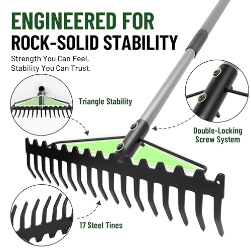Rastrillo Jardín Doble Cara Heavy Duty 63" Acero Inox miniatura 5