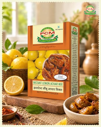 Image of PCM Lemon Achar Masala - 200g | Authentic Spice Blend for Homemade Nimbu Achar, Khatta Meetha Lemon Pickle