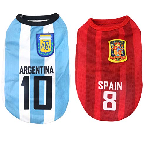 XMSJSIY National Soccer Team Pet Dog Jersey T-Shirt,Pet Shirts Puppy Dog Vest Pet