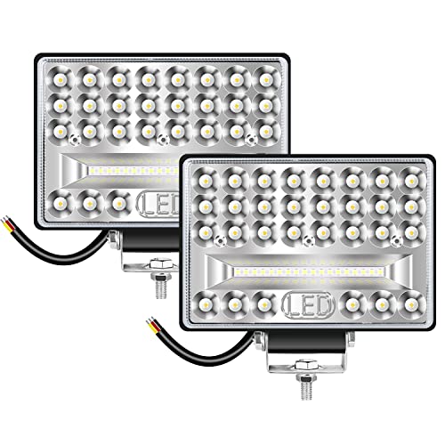 MaxAwe 2 Stk LED Arbeitsscheinwerfer 12v 24v, 144w zusatzscheinwerfer, 6000K IP68 Wasserdichter Traktorleuchten, für Auto Motorrad SUV LKW Gabelstapler Boot Bagger Traktoren