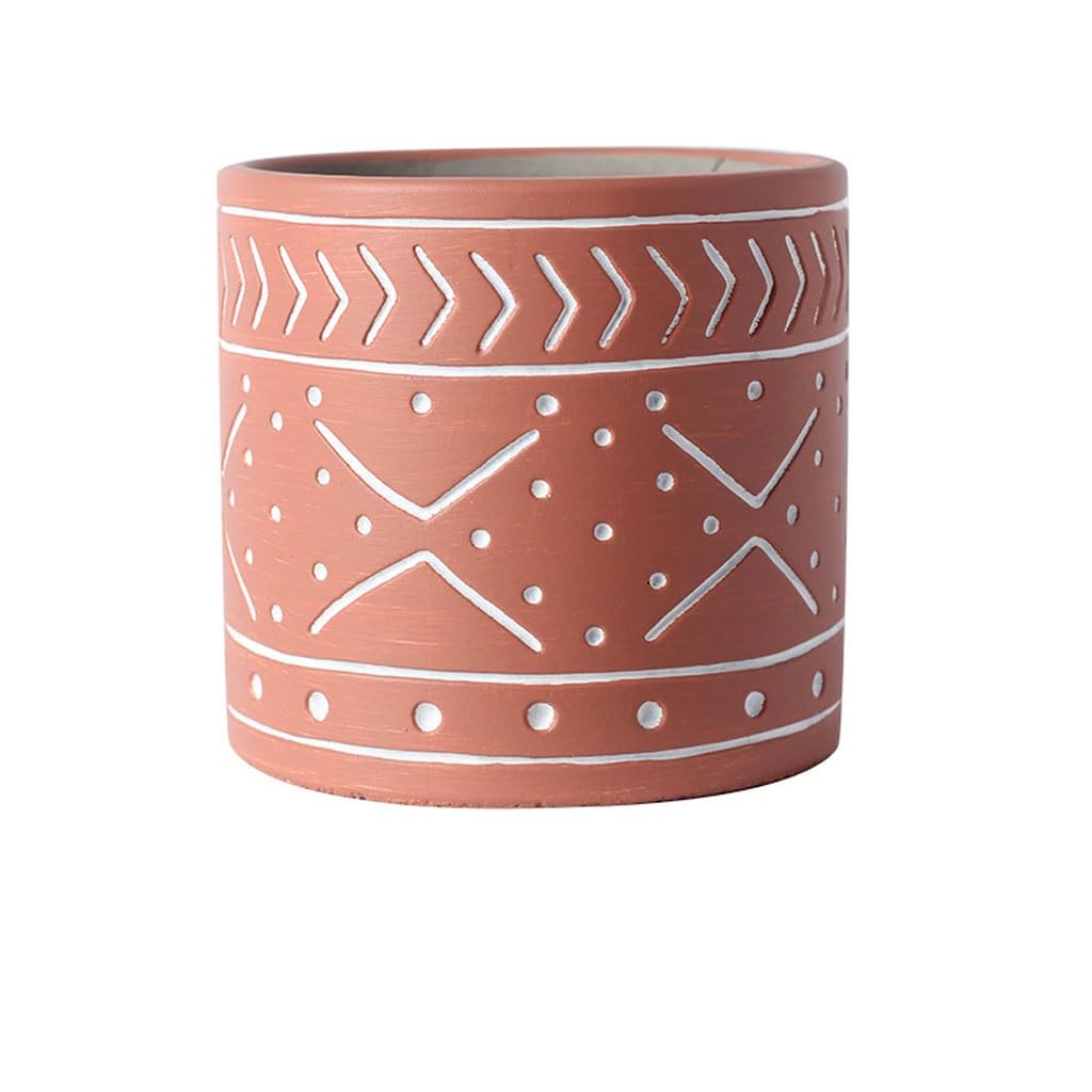 Gelasige A Flower Pots Modern Simple Home Flower Pot Simple Cement Flower Pot Tabletop Flower Pot With Drainage Holes Outdoor Flower Pots(A)