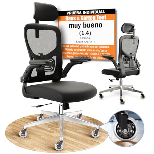 CLOUVOU SmartSeat Silla ergonómica de escitório [GANADORA DE PUREBAS] Silla de Oficina para Gamers Ajustable al 100%, giratoria, cómoda y Resistente hasta 150 kg | Ideal para Trabajo y Estudio
