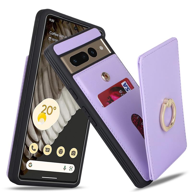 Lipvina for Google Pixel 8 Pro Case with Card Holder,Pixel 8 Pro Case Wallet for Women,Credit Card Holder,Ring Stand,Phone Wallet Cases 6.7