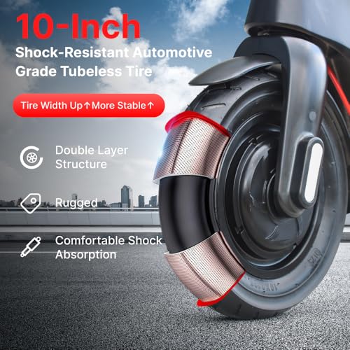 HX X8 Electric Scooters Adult with Removable Battery, 45km of Autonomy, Speed up to 25km/h, 350W Motor, 10" Solid Tire, Foldable E Scooter with LED Display & App, 3 Speed Mode, Double Braking Escooter - Image 5