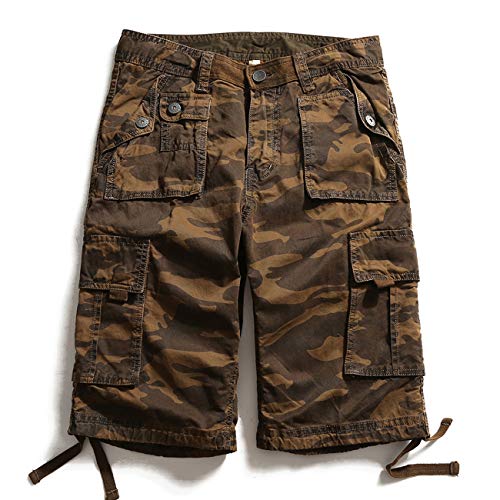 Military Ba Men's Dungarees New Belted Wyoming Cargo Short-Coffee Camo 36