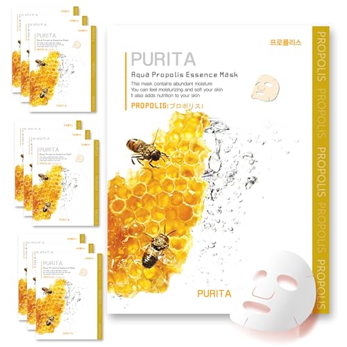 PURITA(ピュリタ) マスクパック 18種類の中から選べる1種類! 10枚セット (22g/1回分)(プロポリス) 鎮静 保湿 キメ ハリ ツヤ 引き締め
