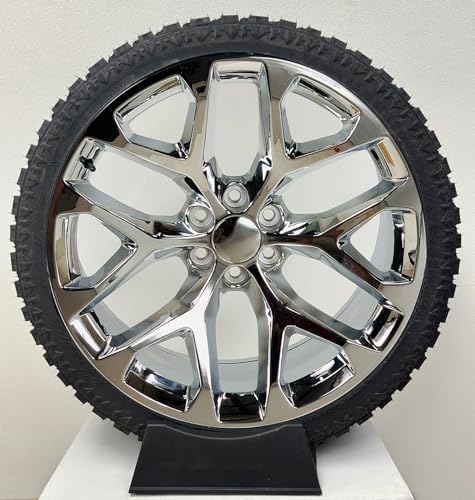 24 Inch Chrome Snowflake Rims Replica Wheels with 285/40R24 XT All Terrain Tires...