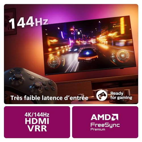 Philips Ambilight 55PUS8909 Smart TV LED 4K - Écran 55 Pouces avec Plate-Forme Pixel Precise Ultra HD Titan OS et Son Dolby Atmos, Fonctionne avec l’Assistant Vocal Alexa et Google - Gris Anthracite
