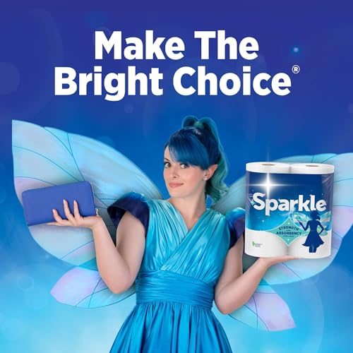 Sparkle Pick-A-Size Paper Towels, Spirited Print Design, 6 Double Rolls (660 Sheets Total) - Strong 2-Ply Towels for Kitchen Cleanup and Everyday Messes - Image 4