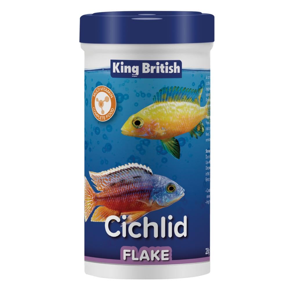 King British Cichlid Flake Fish Food - Tub 28G