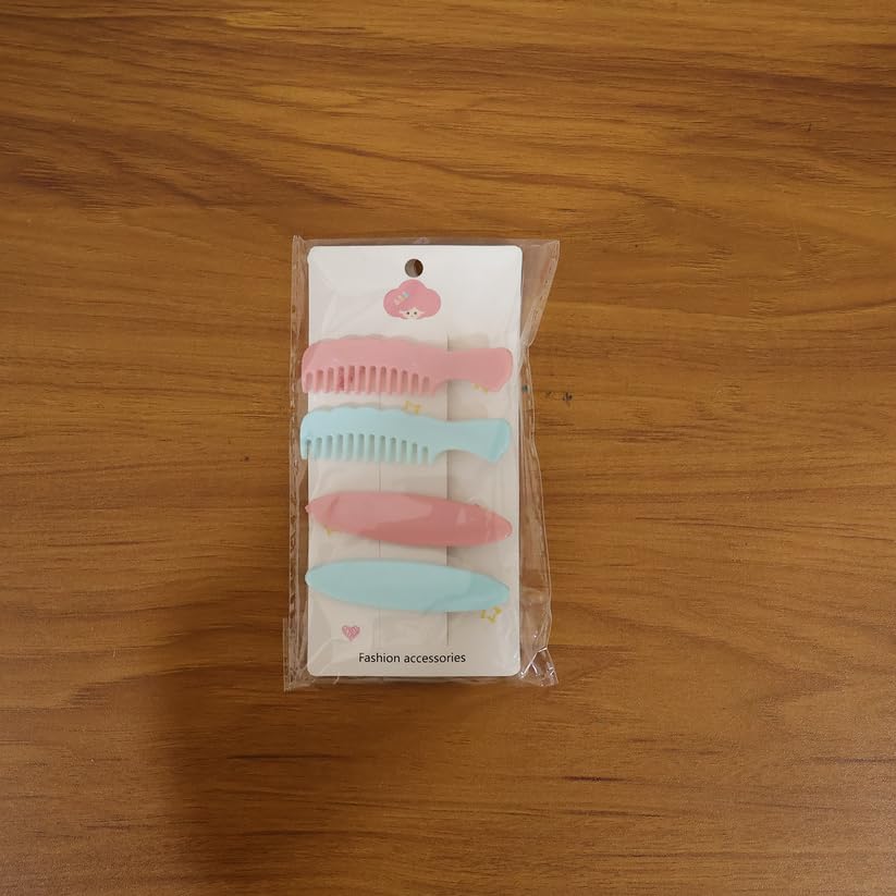Image of Pastel Comb Style Hair Clip Set for Women and Womens, Strong Grip Plastic Side Comb Hair Clips for Daily Hair Styling, Assorted Colors, Pack of 24 Pieces