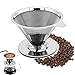 Gocciolatore Riutilizzabile per Filtro da Caffè, Gocciolatore per Filtro da Caffè Riutilizzabile, Filtro da Versare in Acciaio Inossidabile, Filtro del Caffè, per Family Office Campeggio (Argento)
