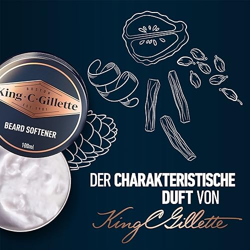 King C. Gillette Bartbalsam für Männer, Leichte und Tiefgreifende Bartpflege mit Dem Charakteristischen Duft von King C. Gillette — 100ml 6